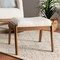 Baxton Studio Roxy MidCentury OffWhite Boucle Upholstered and Walnut Brown Finished Wood Ottoman Footstool 225-12924-ZORO - alternate 1